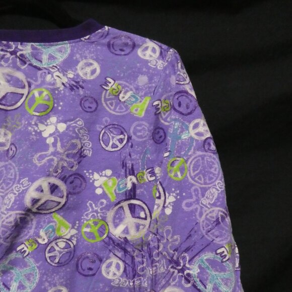 GEORGE | large (14-16) | Flannel Peace and Love Pajama Shirt and Pant Set - Picture 12 of 16